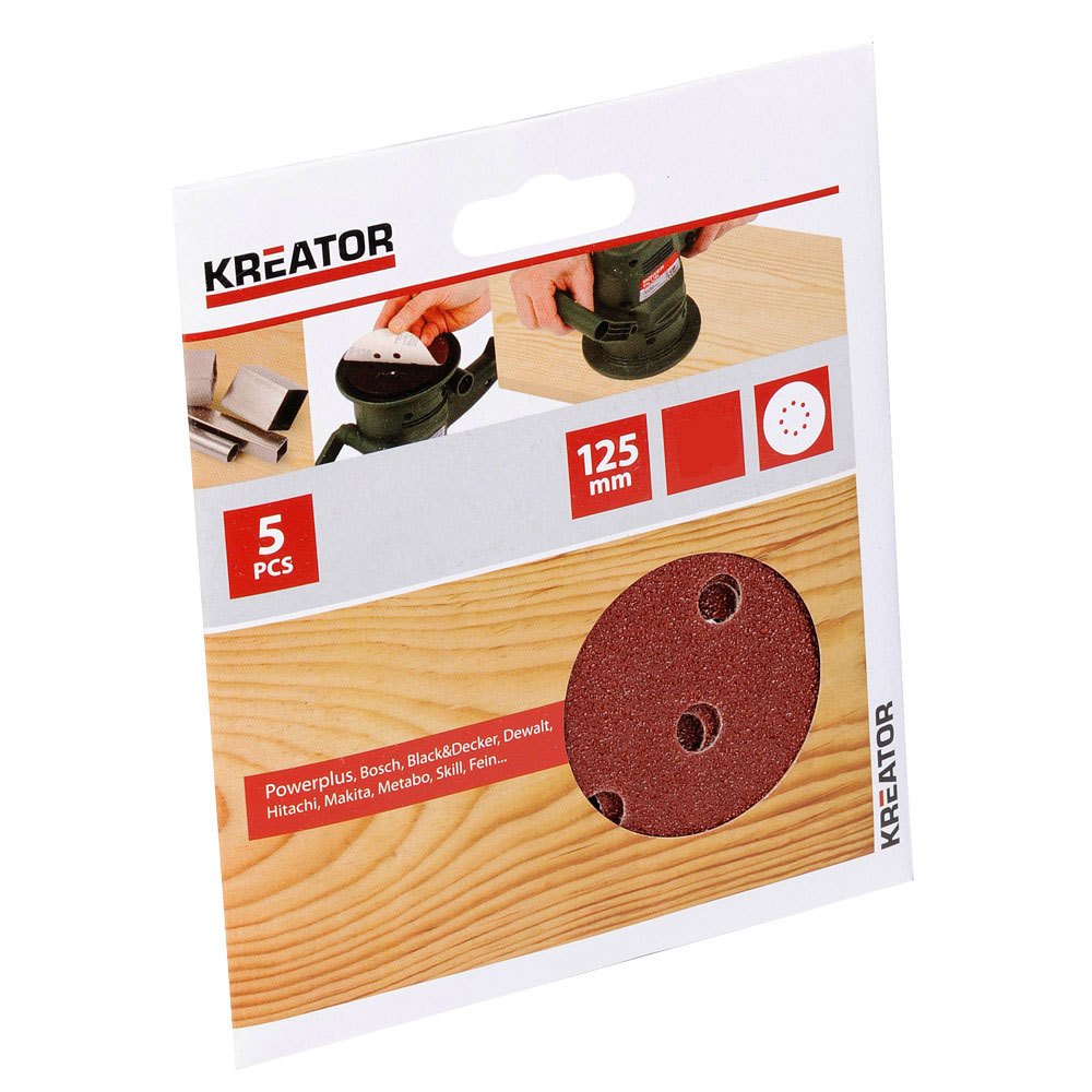 Kreator 03230509 – Set of 5 Sanding Discs 240 Grit 125 mm Diameter with autosujeción System