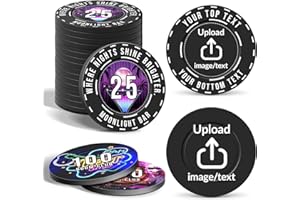 XSTZR 100-1000 Custom Plastic Poker Chips,Double Sided Full Color Print with Your Logo,Image or Text - Personalized Drink Tok