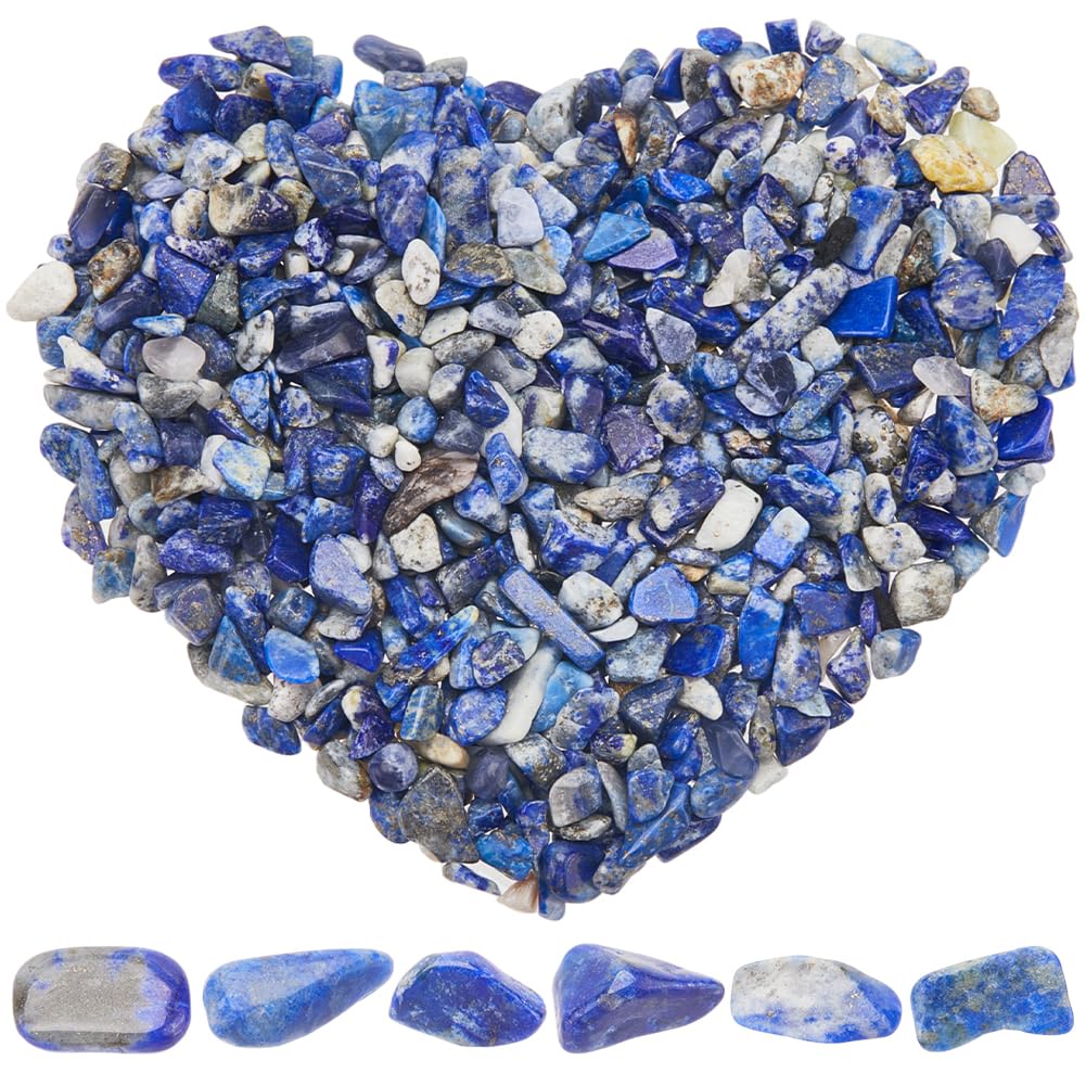 SOFPLATE 500g/1.1lb Lapis Lazuli Stone Chips Tumbled Stones Chips Mini Irregular Shaped Blue Crushed Tumbled Stone Rock Chip Pieces for Jewellery Making Home Office Vase Plants Decorative Crafts