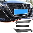 Front Grill Cover Trim,MUXEE For Nissan Altima 2019 2020 2021 2022，3PCS Grille Chrome Delete Vinyl Overlay Trim Accessories -Carbon Fiber
