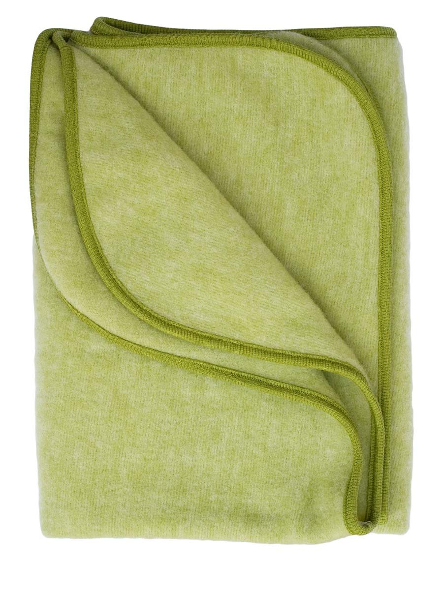 Cosilana, Fleece Blanket, 100% Wool, 31" x 39" (Green Melange)