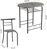 mcc direct Dining Table and Chairs Set Metal Wood Effect Barley Black view 6