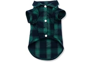 Koneseve Dog Shirt, Pet Plaid Clothes Shirt T-Shirt, Sweater Bottoming Shirt for Small Dog Cat Puppy Grid Adorable Wearing Stylish Cozy Halloween,Christmas Costumes (Green;XXL)