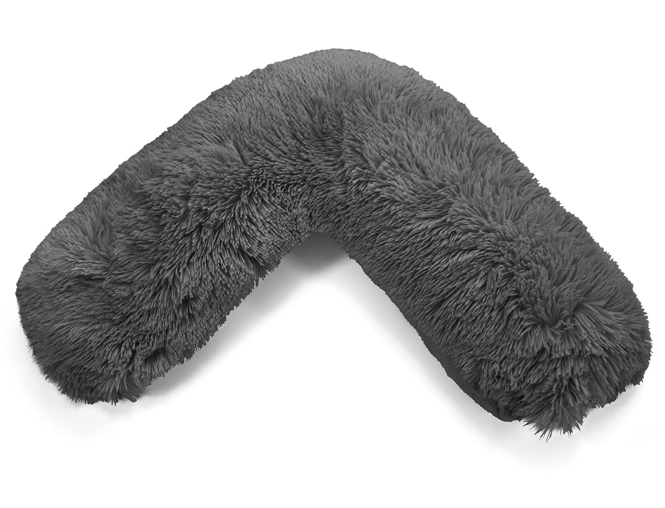 Teddy V Shaped Complete V Pillow or V Case Only For Neck Maternity Back Support Soft Warm Plush Cosy Fleece V Shape Cover (Teddy Cuddles Charcoal, Teddy Cover Only)