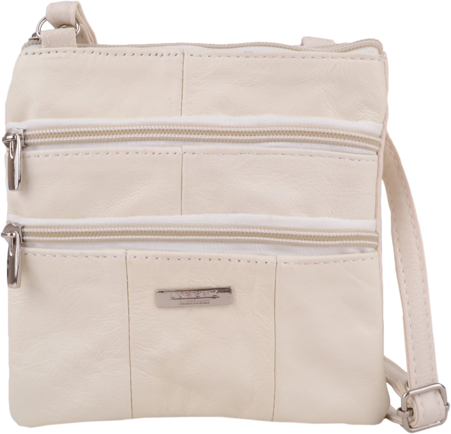 Ladies/Womens Small Leather Cross Body/Shoulder Bag with Multiple Features