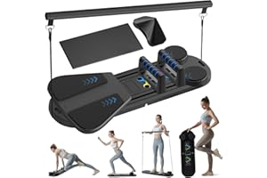 Ailinkor Pilates Reformer Set - Ab Trainer Machine, All in One Home Gym System with Pilates Board, Ab Roller, and Core Strength Training Tools for Full Body Workouts, Abs Core Workout Equipment