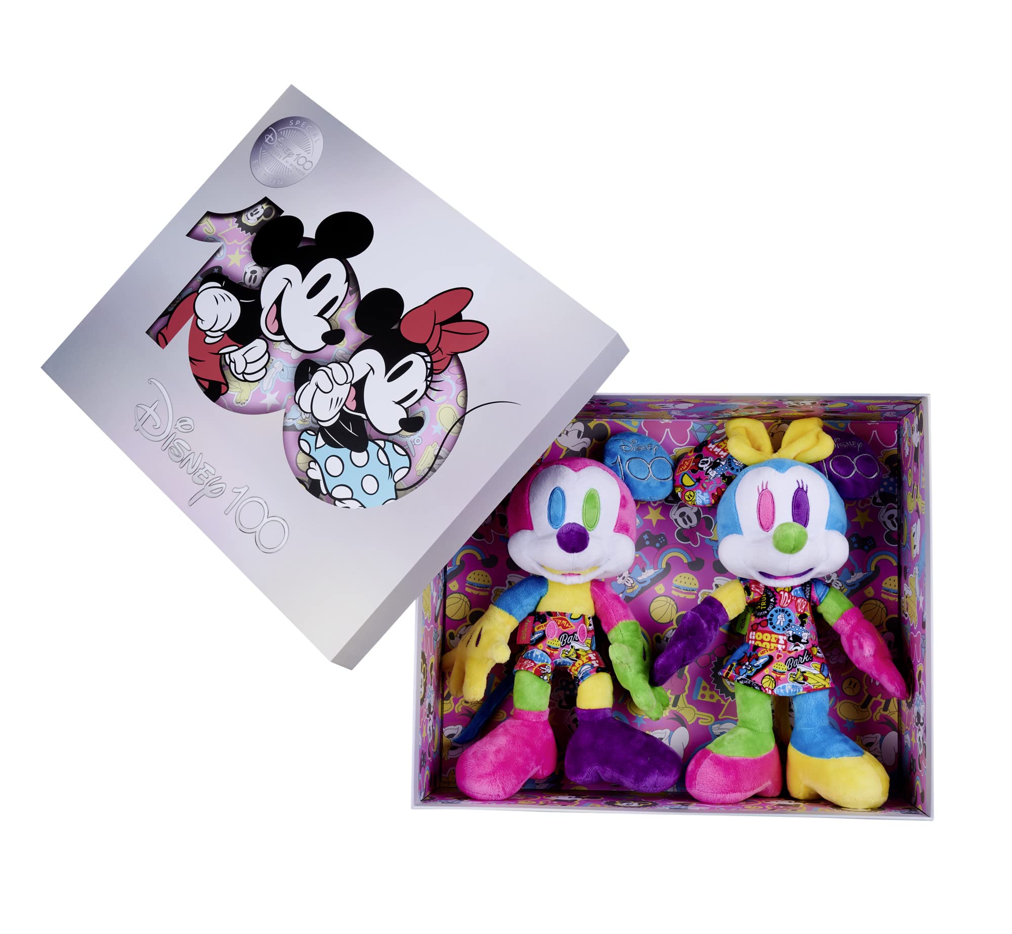 Simba 6315870124 - Disney Mickey & Minnie Mouse 100 Jahre Collector-Set, 33cm Plüsch, Limitierte Sammler-Edition, Geschenk-Box, Amazon exklusiv, Zertifikat & Seriennummer, für Erwachsene & Kinder