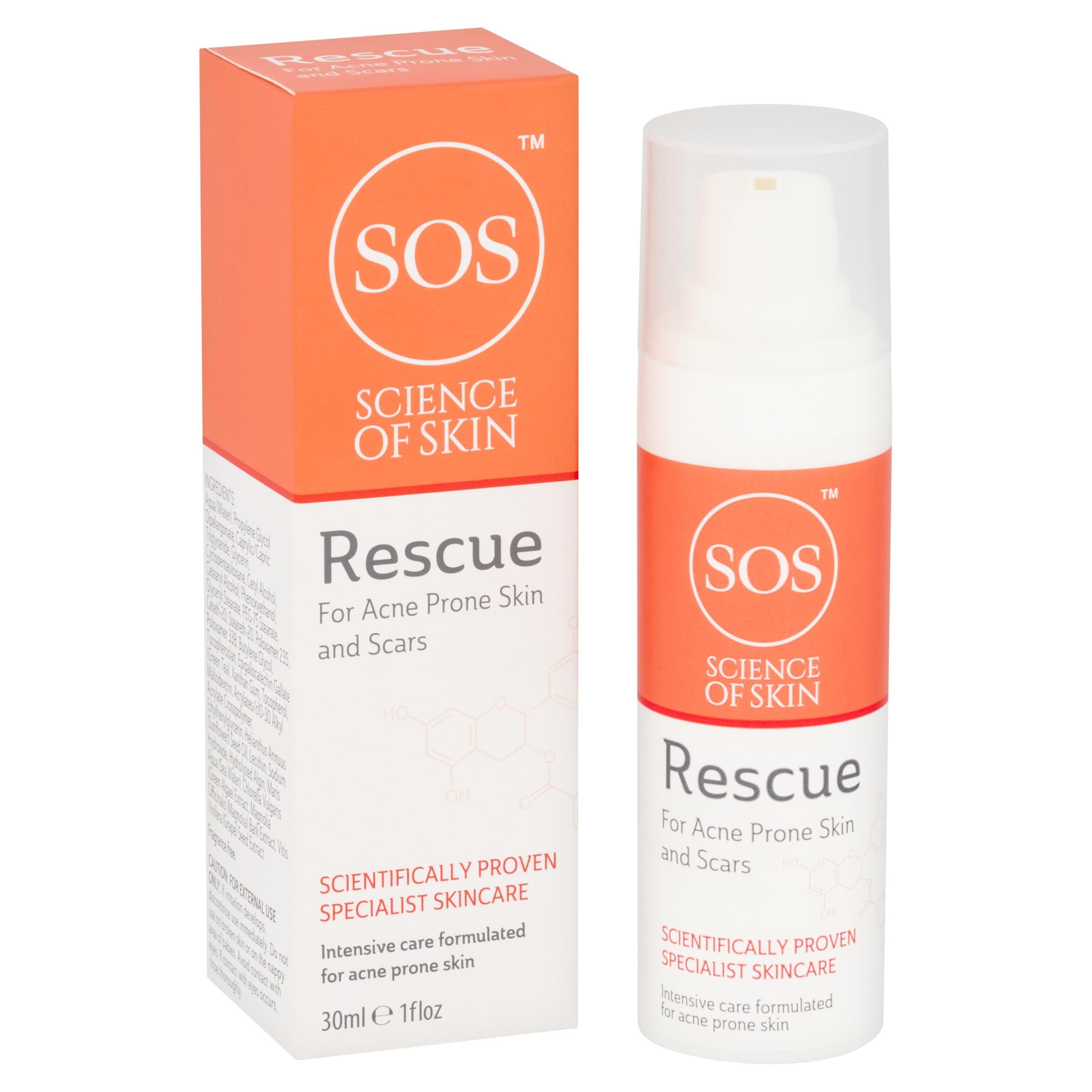 Science of Skin Rescue- Moisturising Cream for Facial Use. Targeting Facial Scarring, Troubled Skin and Other Concerns