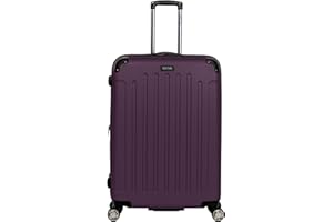 Kenneth Cole REACTION Renegade Luggage Expandable 8-Wheel Spinner Lightweight Hardside Suitcase, Midnight Plum, 28-Inch Checked