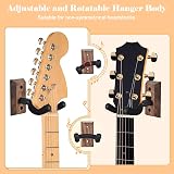 MOREYES Guitar Wall Mount 4 Pack Black Walnut Hangers with Adjustable Soft Yoke view 3