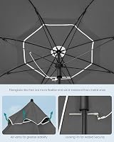 SONGMICS 1.8m Parasol Garden Umbrella UPF 50+ 30° Tilt Height Adjustable view 6