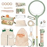 Kids Adventurer's Nature Explorer Set,Featuring Butterfly Net, Bug Catcher, Binoculars, Explorer Vest & Hat, Magnifying Glass and LED Flashlight. Perfect Educational Outdoor Gift for Ages 3+