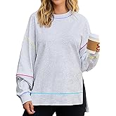 popvil Oversized Sweatshirt Women Pullover Crewneck Fall School Fashion Outfits Cute Comfy Trendy Casual 2025 Clothes