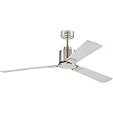 Amazon Brand – Rivet Modern Cylindrical 3 Blade Flush Mount Ceiling Fan - 43 x 43 x 12.5 Inches, Brushed Nickel - ALT180510