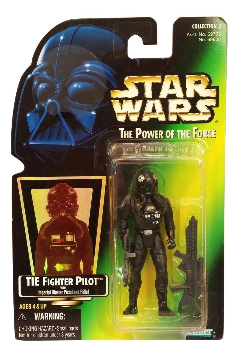 Star Wars The Power of the Force Action Figure - Tie Fighter Pilot - Green Card with Hologram Picture