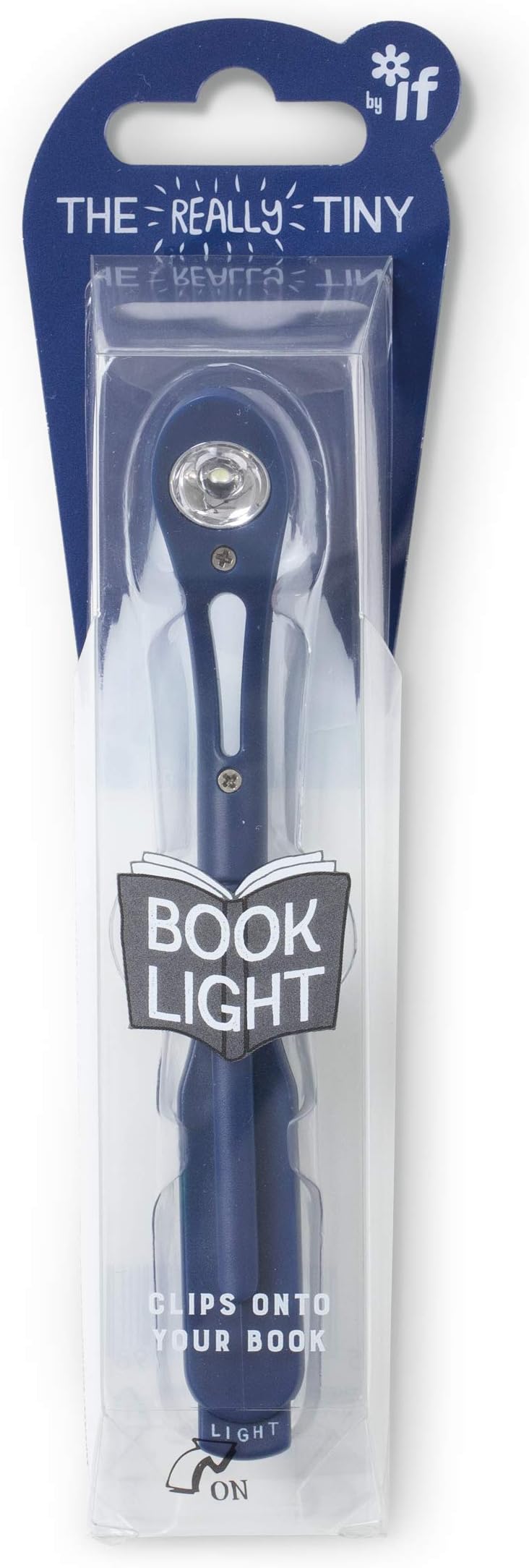 IF Really Tiny Book Light Navy – Compact Clip On Reading Lamp with Batteries