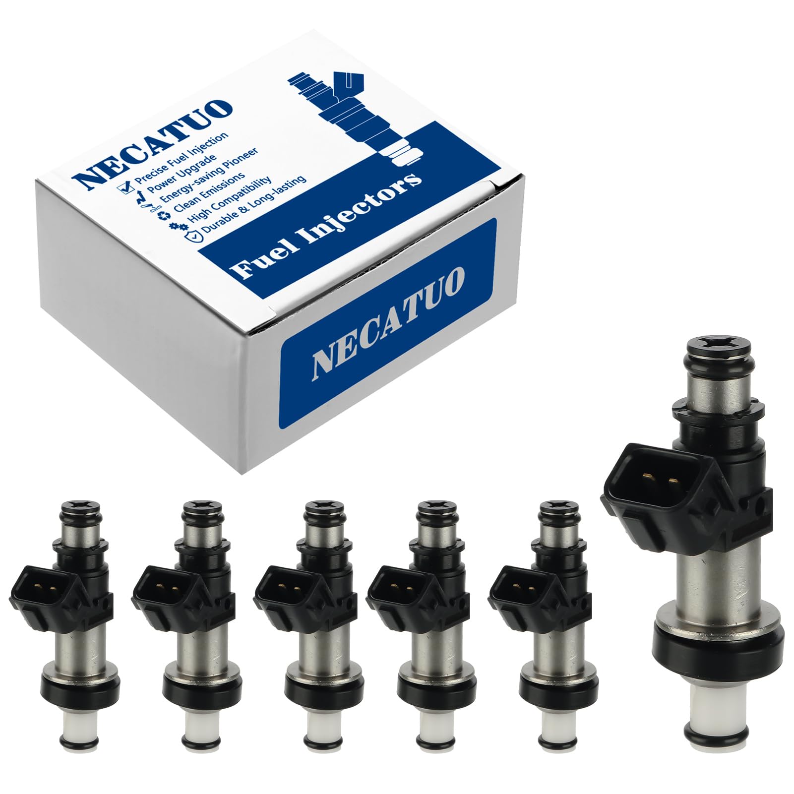 Photo 1 of 06164-P8E-A00 Fuel Injectors (Set of 6) Compatible with Honda Odyssey Acura TL CL 3.2L MDX 3.5 V6 (1 Holes) for # FJ490 800-1497N