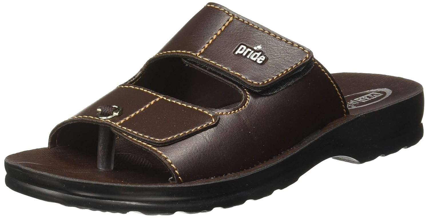 Buy VKC Pride Men's Faux Leather Brown Outdoor Sandals (2000011907BRN