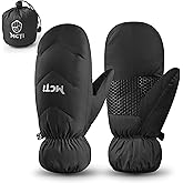 MCTi Women's Goose Down Mittens Waterproof Touch Screen Packable Ultra Light Snow Mitts