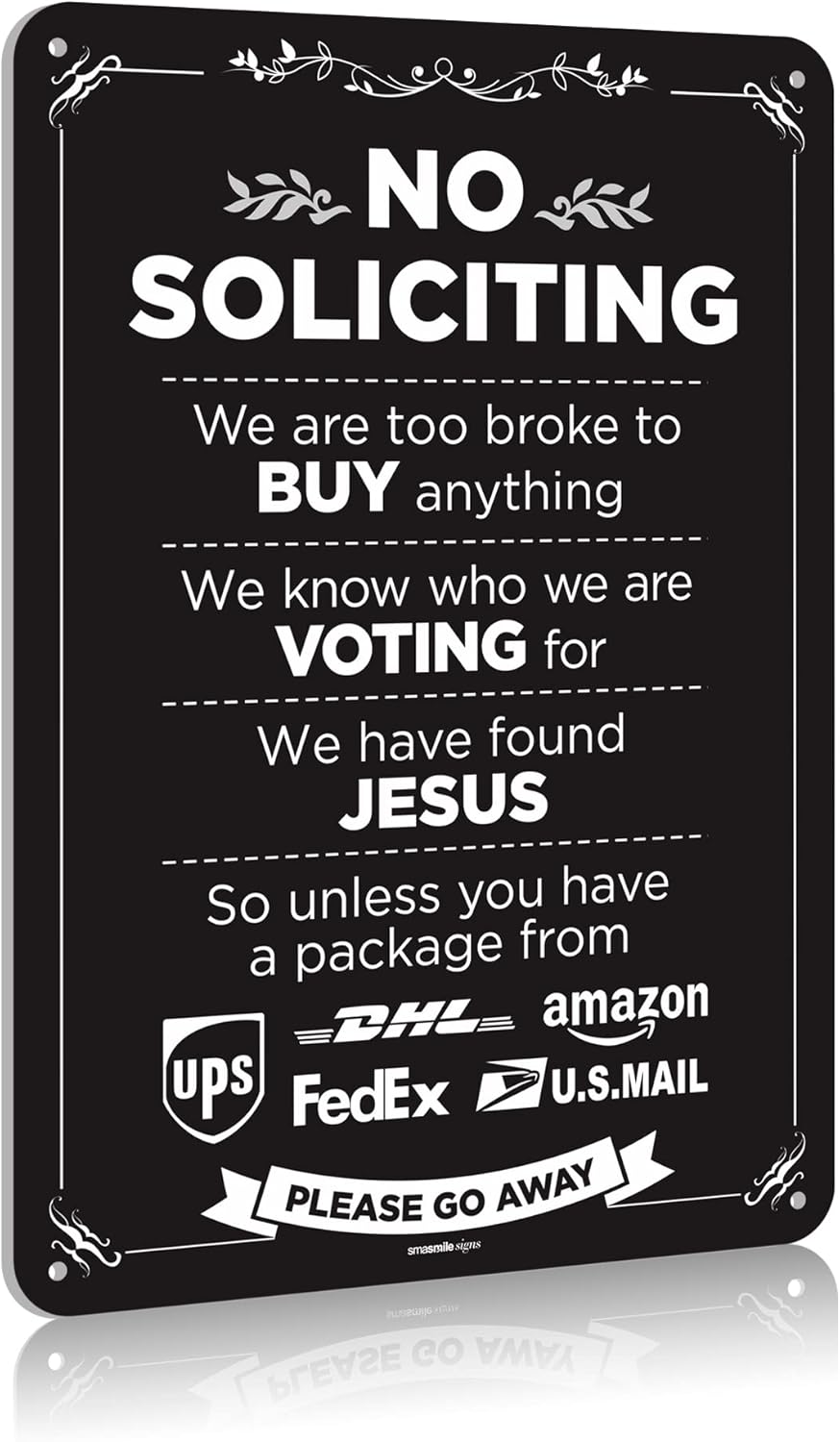 Yard Signs - No Soliciting Sign for House Funny 14