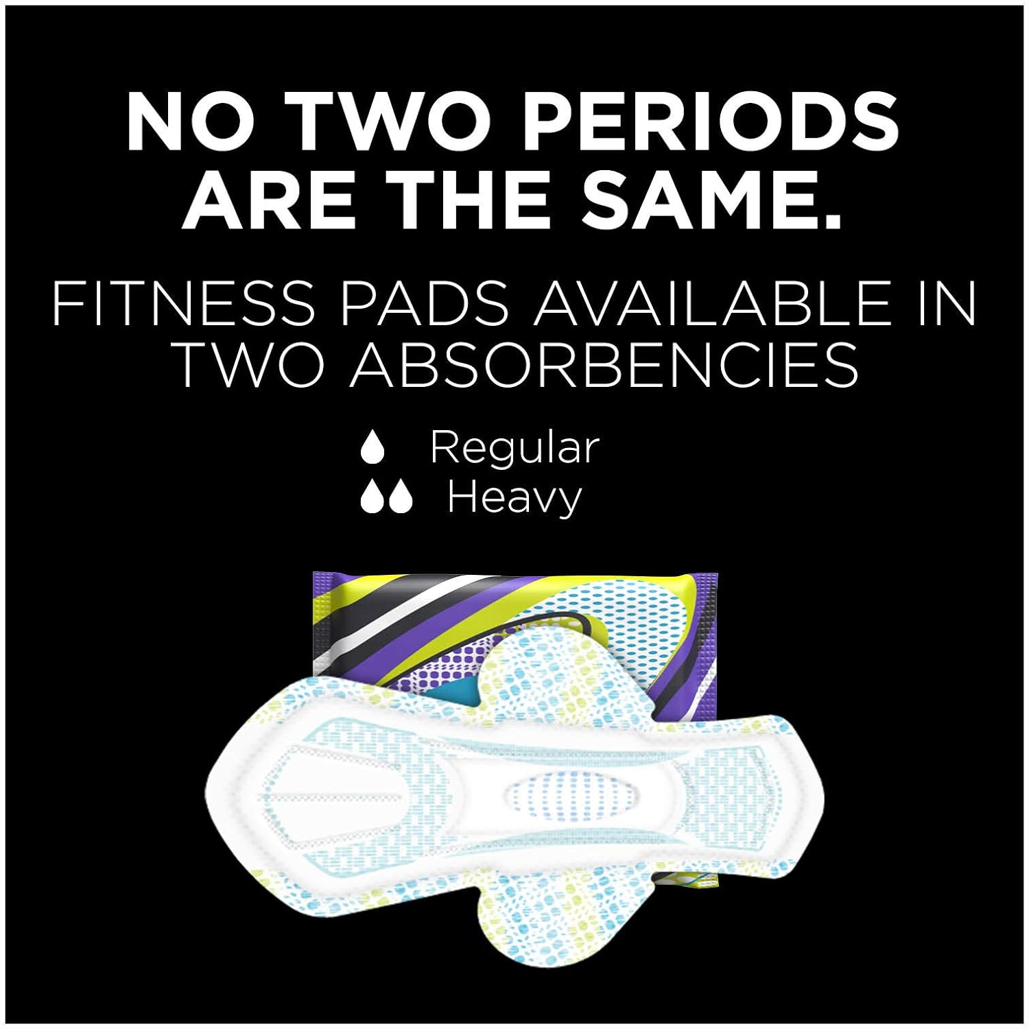 U by Kotex Fitness Ultra Thin Pads with Wings, Regular Absorbency, Fragrance-Free Pads, 30 Count: Health & Personal Care