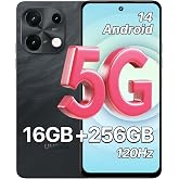 UMIDIGI Note 100 5G Android 14 Cell Phone, 5G Dual SIM Unlocked Phone, 6.8" HD+120Hz Display,16(8+8) GB+256GB/TF 1TB Expend Smart Phone, 50MP Camera, Dual Mic, Fingerprint+AI Face Unlock(Black)