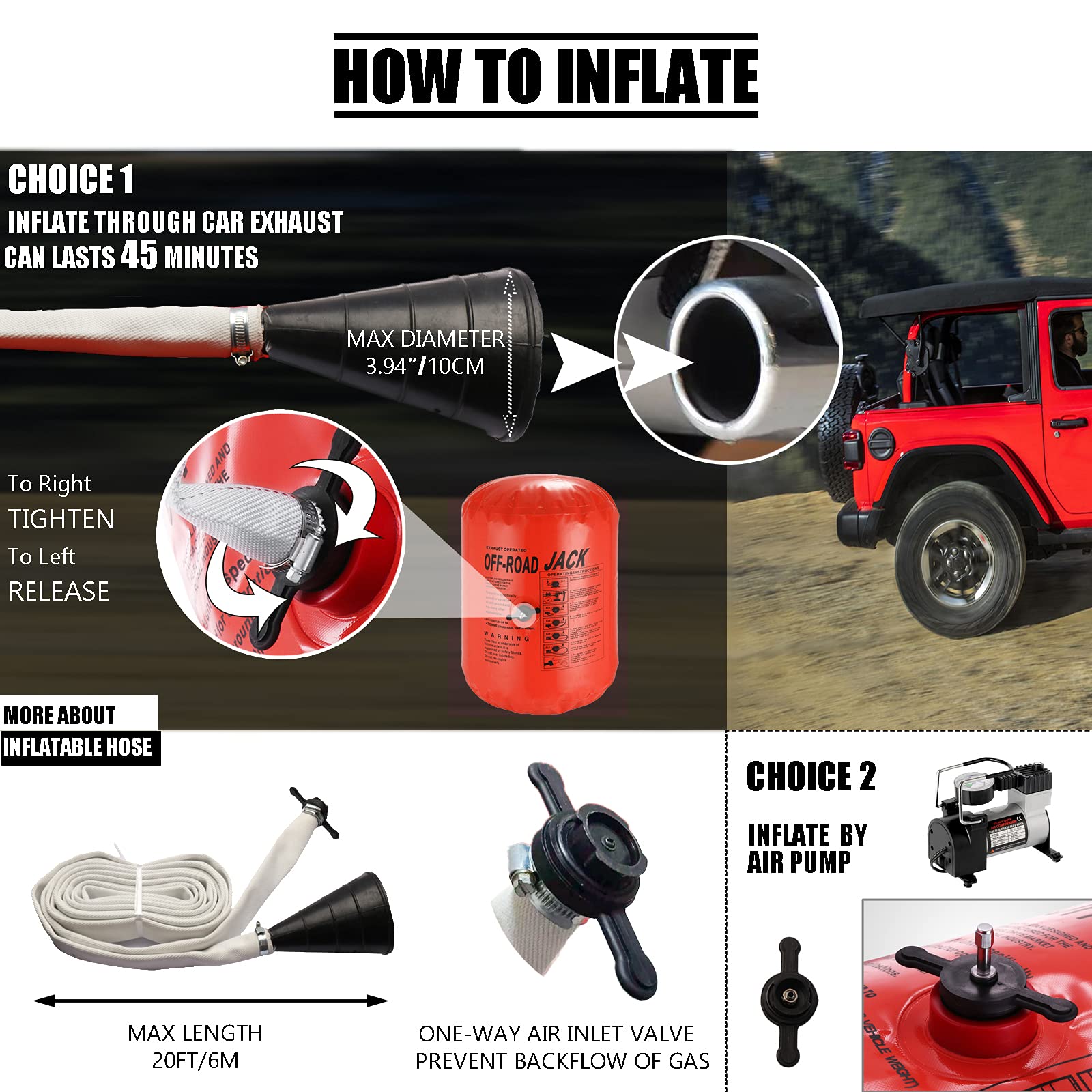 Mua Wayska Exhaust Jack 4 Ton, Exhaust Air Jack 8800LBS, Inflatable Car