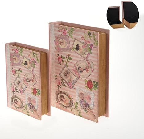 Caja de madera con diseño de libro 