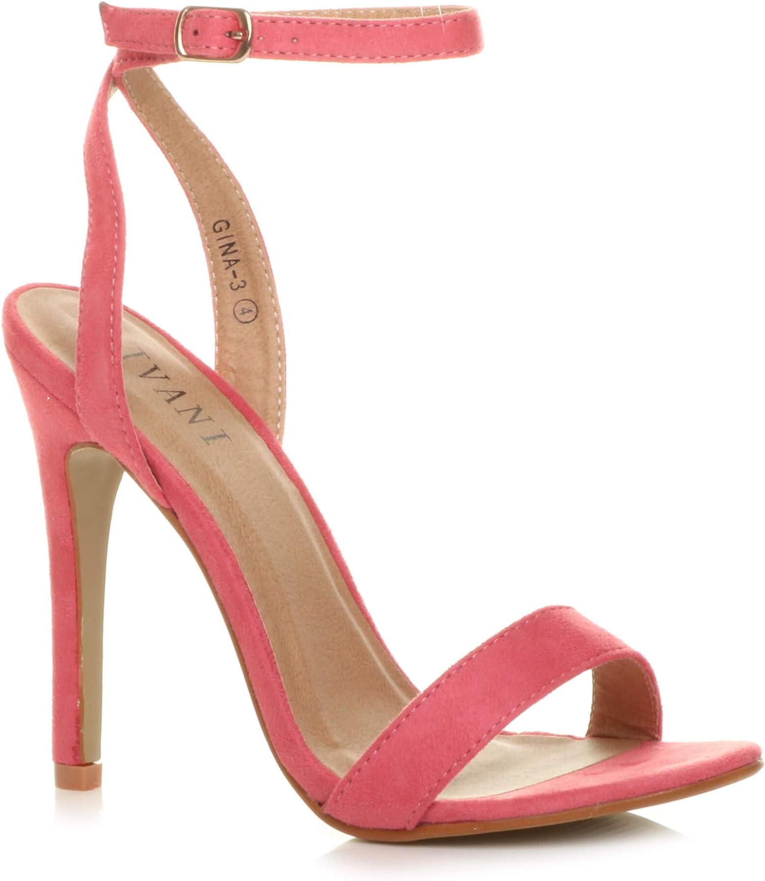 Ajvani Womens Ladies high Heel Platform Ankle Strap Barely There Strappy Sandals Shoes Size