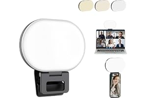MOBILY ACCESSORIES 【2025 Upgraded】 Soft LED Light Rechargeable 2000mAh 2700-6500K Selfie Light with Silicon Clip Type-C, 3 Color Modes for Phones Cameras Laptops iPads Perfect for Makeup Video Calls TikTok & Vlogs