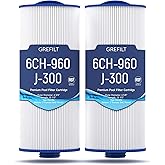 Grefilt 6CH-960 Hot Tub Filter Compatible with PJW60TL-F2S, J-300, J400, Filbur FC-2800, 6540-476, Closed Handle(Not be Removed), 60 sq.ft. 2-Pack