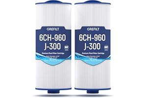 Grefilt 6CH-960 Hot Tub Filter Compatible with PJW60TL-F2S, J-300, J400, Filbur FC-2800, 6540-476, Closed Handle(Not be Removed), 60 sq.ft. 2-Pack