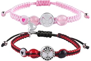 GVUSMIL Couples/Matching Bracelets,Friendship Bracelets,Bat/Spider/kitty Bracelets sets with Couple Rings,Valentine's Day Birthday Jewelry Gifts for Gf and Bf Soulmate,Matching Gifts for Husband&Wife Son&Daughters BFF