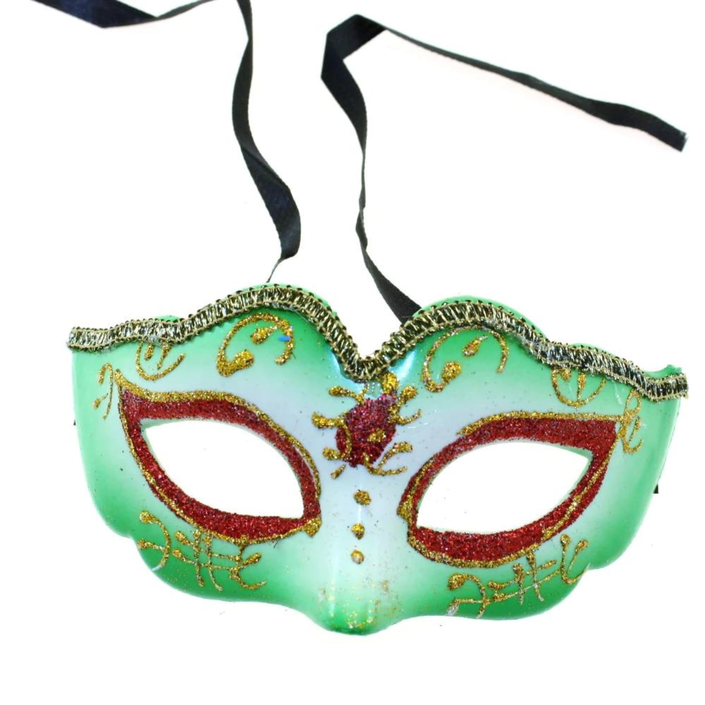 Topkids Accessories Masquerade Mask For Women and Men, Venetian Mask Halloween Mask, Masks for Masquerade Ball, Fancy Dress Adult, Cosplay accessories (Glitter Red, Gold, Green)