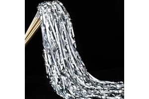 Motionchic 50 Pcs Wedding Fairy Wands with Bells Foil Tinsel Ribbon Stick Wands Tinsel Party Streamers with Bell Glittery Bridal Wedding Send Off Ideas Holiday Celebration (Silver)