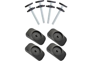 AMORBASE 4 Pack Baby Gate Replacement Parts Threaded Spindle Rod 8MM(M8) with 4 Pack Wall Protectors for Baby&Pet Pressure Mounted Safety Door & Stair Gates (a Black, Long 9CM (8 Pack))