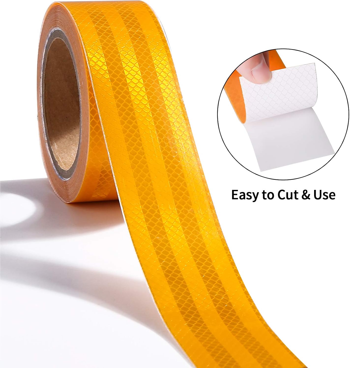 XFXIA Reflective Tape, 10M*5cm Reflector Tape Waterproof Outdoor, Self-Adhesive Safety Tape for Car Truck Motorcycle Boat Bike Trailer Camper Balance Baby Strollers Helmets on Night, Yellow - Image 4