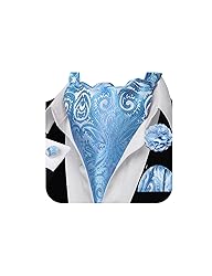 Ailisus Baby Blue Ascot Man Silk Paisley Cravat Tie