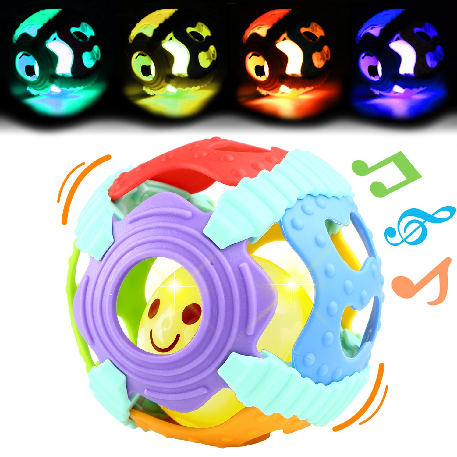 Baby Ball,Can Flashing Light And Sounds, Rattle Ball Toy With Gift Box