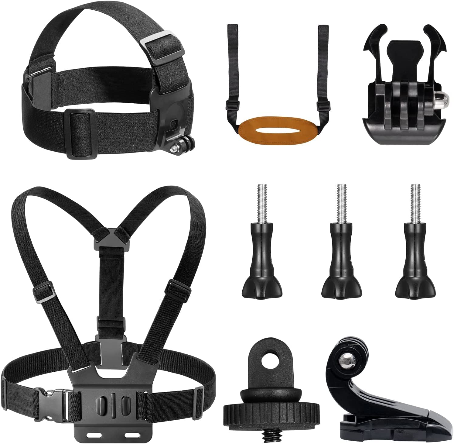 AKASO Action Camera Parkour Kit Chest Head Mount Compatible with EK7000/ EK7000 Pro/Brave 4/ Brave 4 Pro/Brave 7 LE/Brave 7/ Brave 8/ V50X/ V50 Pro/ V50 Elite, and Most Other Brands Action Cameras