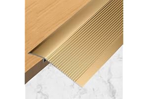 SAFEACET 4 inch Floor Transition Strip Wood to Tile, 36" Gold Aluminum Carpet to Tile Transition Strip, Interior Metal Thresholds for Doorways Vinyl Laminate…