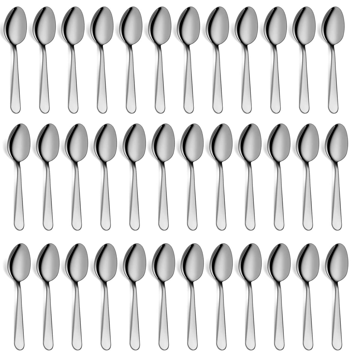 Spoon Set, Pleafind 36-Piece Stainless Steel Dessert Spoons Dining Spoons, Mirror Polishing Cutlery Spoons Set, Dishwasher Safe (6.7 inches, 17cm)