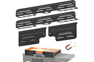 BAIPOK Wind Guards for Blackstone 17 Inch Griddle, Magnetic Stainless Steel Wind Screen, Blackstone Griddle Accessories for Blackstone Grill, Protect Flame Hold Heat Save Gas Compatible with Hood, Black