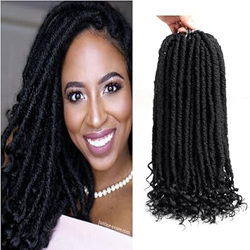 Lihui 6 Packs 14inch Goddess Locs Crochet Hair Straight Faux Locs