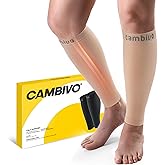 CAMBIVO Calf Compression Sleeve for Women & Men - 20-30mmHg Footless Compression Socks Support for Pain Relief, Varicose Vein