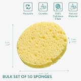 Navaris 50 Reusable Compressed Facial Sponges Cleansing Makeup Pads 65mm view 6