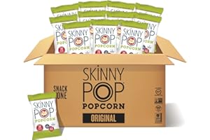 SkinnyPop Popcorn, Gluten Free, Dairy Free, Non-GMO, Healthy Snacks, Skinny Pop Original Popcorn, 1oz Individual Size Snack Bags (12 Count)