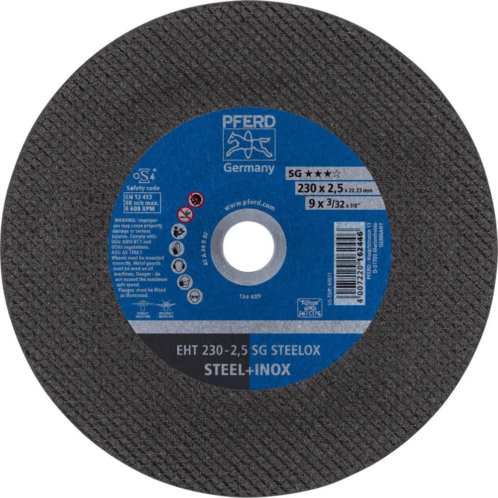 Pferd EHT2302,0A24RSGINOX A24RSG-I Flat Cut-Off Wheel, 0 V, Multi-Colour, 230 x 2.5 mm