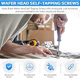 Keple 4.2mm x 32mm Wafer Head Self Tapping Screws Black Phosphate 25pcs view 4
