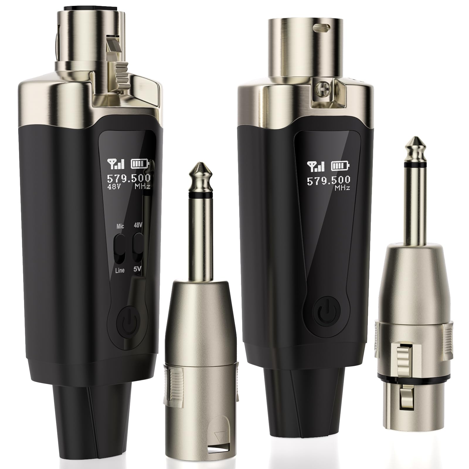 Photo 1 of Facmogu UHF Wireless XLR Transmitter and Receiver w/ 48V Phantom Power, 16 Channel Wireless Mic Adapter for Condenser/Dynamic Mic, Rechargeable XLR Adapte for Guitar Audio Mixer PA System, 164ft Range